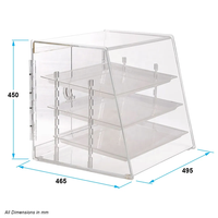 Transparent clair 3 niveaux acrylique boulangerie gâteau pâtisserie comptoir présentoir vitrine armoire boulangerie pain affichage