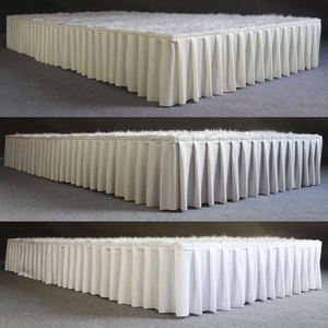 Modern Skirting Props Ruffled Stage Skirt Milk Silk Material Stage Apron for Wedding Party Events Theater Decor-Custom Size - Product Image 3