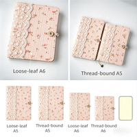Carnet en tissu dentelle fleurie A5 A6, carnet floral fait main, ligné ou vierge, journal de voyage, cadeau