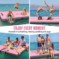 Bouée gonflable carrée pour piscine, lac et plage, avec sac de transport, idéale pour la famille et le bronzage