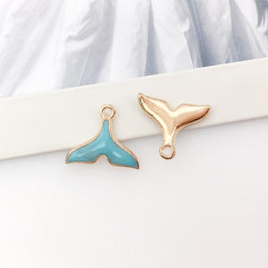 Nouveau bricolage accessoire de bijoux faits à la main bleu lac gouttes huile pendentif alliage métal avec métal et acrylique plastique et perles Lucite - Product Image 4