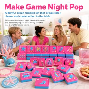 Set di Mahjong Americano con 160 Tessere, Motivo Creature Marine Stampato in 3D, in PLA Solido, Gioco da Tavolo per Famiglie - Product Image 6