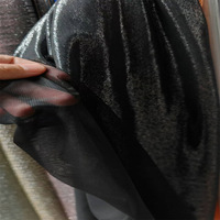 Liquide Miroir Transparent Paillettes Organza Tissu Spandex Tissu Métallique Organza Étincelant Tissu pour Robe De Scène