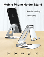 Support de téléphone intelligent pliable en alliage d'aluminium, vente en gros, pour bureau et maison, personnalisable