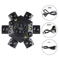 MAITE Nouvelle Lampe Laser LED à Six Bras Mobiles pour DJ et Soirées, Effet Lumineux KTV à Activation Vocale Automatique, Motif Laser Flash Six Bras 'Little King'