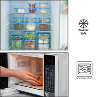 Contenants de stockage alimentaire en plastique PP sans BPA, empilables au micro-ondes, avec couvercles à visser moulés par injection - Gain de place, compatibles lave-vaisselle
