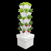 Tour hydroponique de qualité supérieure, 30 modules, 6 niveaux, système de culture hydroponique, système de jardinage vertical avec réservoir d'eau de 10 L et pompe