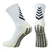 ถุงเท้ากีฬาบาสเกตบอลของผู้ชาย,ถุงเท้ากันลื่นลายทางถุงเท้าด้านล่างเป็นผ้าขนหนูมีแถบใส่เล่นกีฬาโลโก้ได้ตามต้องการ