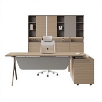 Ensemble bureau et chaise d'ordinateur de direction en bois modulaire moderne avec panneau Design 2 Drawers5-Year de garantie