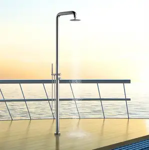 新款不锈钢户外淋浴套装酒店浴室花园海滩室外游泳池淋浴