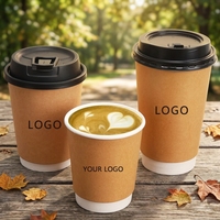 Gobelets jetables en kraft compostable à paroi simple avec logo personnalisé imprimé pour boissons chaudes/froides, tailles 8oz-20oz, pour café et thé