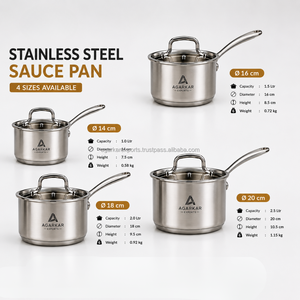 กระทะซอสสแตนเลสแบบหนาพิเศษ ผิวเงา สำหรับครัวมืออาชีพและร้านอาหาร - Product Image 3