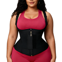 LANGQIN Ceinture amincissante pour femme style gilet, double fermeture éclair avant et arrière, pour resserrer la taille