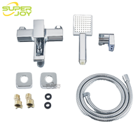 Robinet de douche mural monocommande en alliage de zinc, chromé, anti-corrosion, avec pommeau de douche pluie, ensemble de robinetterie de douche moderne