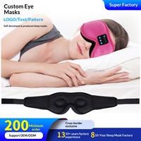Masque oculaire 3D sans fil Bluetooth 60 avec musique, stéréo binaural, tissu respirant, protection oculaire et occultation pour le sommeil – Nouveau
