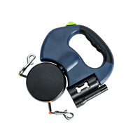 Laisse de traction télescopique double tête pour animaux de compagnie, accessoires simples, rubans en nylon, collier pour chien, laisse double pour promenade