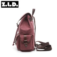 Sac à dos scolaire en toile vintage, sac à dos de collège antivol avec cordon de serrage, sac à dos léger en coton pour étudiants, personnalisable OEM