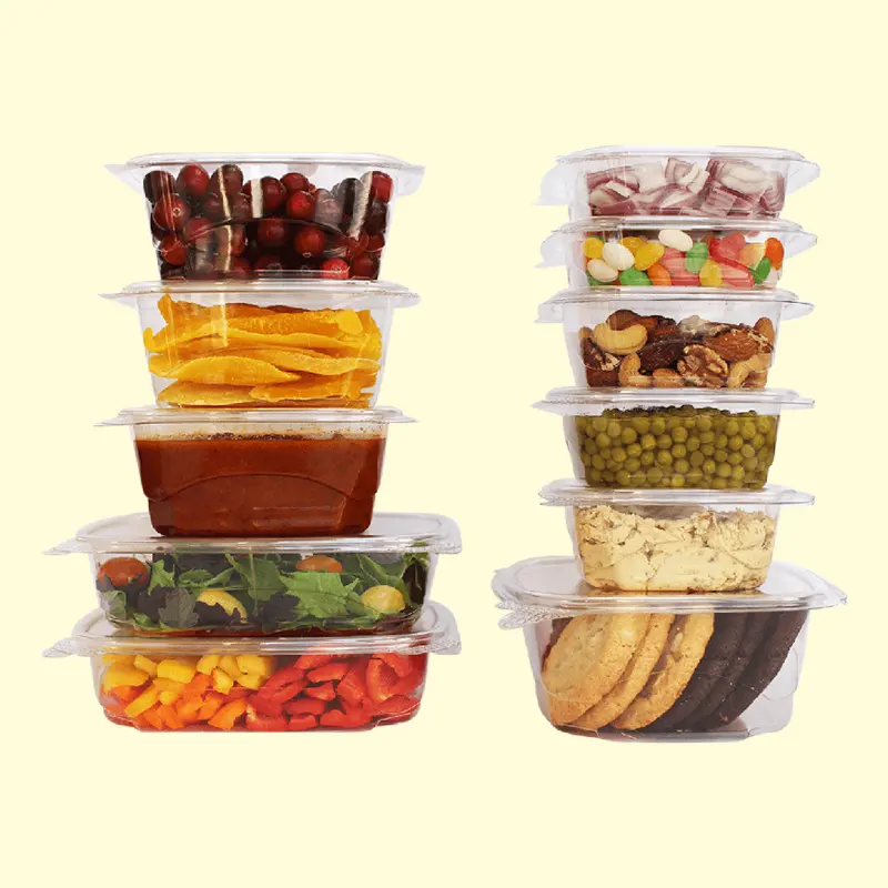 透明PET容器食品透明食品包装容器透明プラスチック食品容器蓋付き