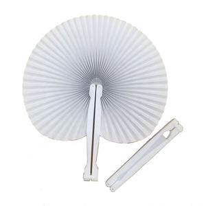 Éventails pliants en papier blanc en forme de cœur, avec poignées en plastique, couleurs personnalisables, pour peinture DIY - Product Image 2