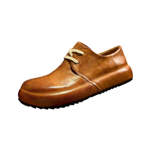 Chaussures Derby en cuir véritable pour hommes Qhccid, talon bas, semelle en caoutchouc, chaussures habillées décontractées rembourrées, pour un usage quotidien - Product Image 2