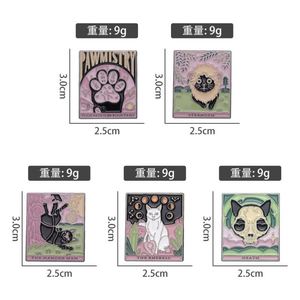 New Design Animal Tarot Custom Enamel <b>Pin</b> Pink Black Cat <b>Hat</b> <b>Pins</b> Lapel Badge - Product Image 2