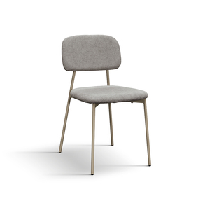 Ensemble de 4 chaises Miranda en tissu gris avec pieds en métal, chaises de salle à manger d'intérieur - Product Image 1