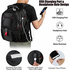 Du lịch Ba lô Đại Học bookbags máy tính xách tay ba lô với USB sạc cổng thân thiện với kinh doanh Thêm lớn 50L phù hợp với 17 inch OEM Unisex - Product Image 3
