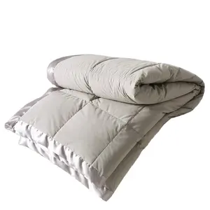 Mantas de cama de verano para el hogar, manta de mezcla de algodón, edredón RDS/750 +, plumón de ganso de potencia de relleno, logotipo personalizado hecho a mano, se acepta Qu E