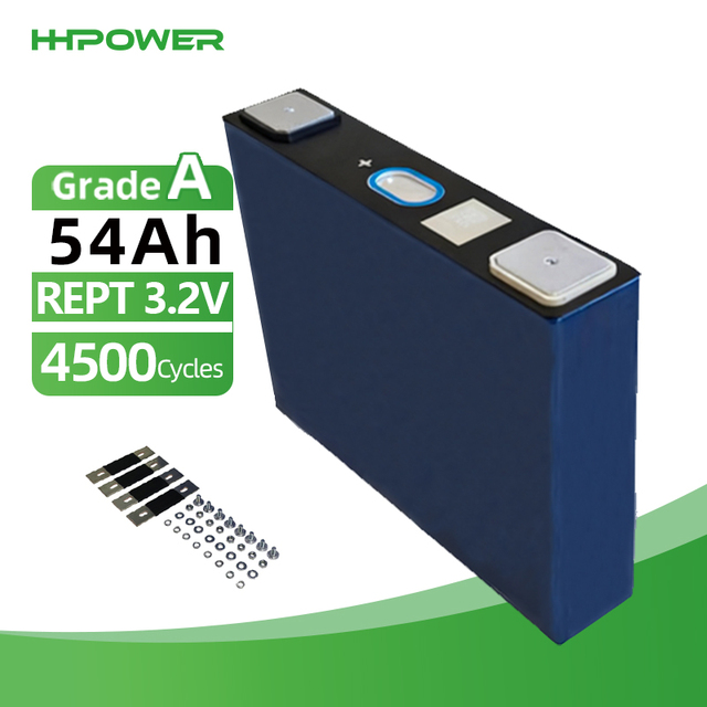 HHPOWER EV/ESS REPT Grade a LiFePO4 3.2V Prismatic Lithium Ion Battery 4500 Cycles 54Ah LiFePO4 Battery for Solar Energy Storage