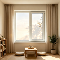 Fenêtre à battant inclinable en PVC avec verrou de sécurité pour enfant, idéale pour petite maison familiale, résistante aux intempéries et aux UV