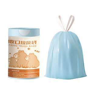 Tear-Free Drawstring Trash Bags Lake <b>Blue</b> Thickened 120 Pcs Multipurpose For Dormitory Use - Product Image 2