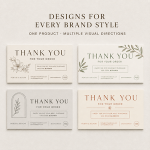 Tarjetas de Agradecimiento Minimalistas Impresas Personalizadas, Tarjetas con Diseño Floral Elegante y Detalles de Marca Personalizados para Empaquetado de Clientes - Product Image 3
