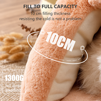 Lit-cave pour chat en peluche chaude en forme de citrouille, avec tapis amovible et lavable, pour chats et chiens de taille moyenne, vente en gros