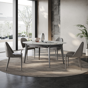 Ensemble <span class=keywords><strong>table</strong></span> à manger à double usage style italien, moderne, simple et luxueux, design en forme de plaque de roche carrée pour petits appartements - Product Image 1