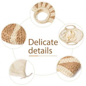 <span class=keywords><strong>Sac</strong></span> en cuir tressé Maroc naturel perle rotin fourre-tout en plastique paille sacs ronds poignées transporteur rayé tissage motif <span class=keywords><strong>Mexique</strong></span> panier - Product Image 6