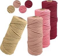 Untaian kabel Macrame tali katun alami terpilin 3mm tali lunak untuk membuat rajutan gantungan dinding gantungan Tanaman kerajinan