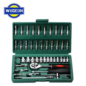 Bộ cờ lê ổ cắm chuyên nghiệp Wugeon GTY 46 món, dụng cụ cầm tay, tay quay, chống nước, hộp dụng cụ 20.5x6cm - Product Image 1