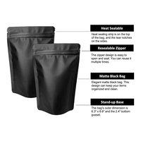 Pochette debout noire écologique personnalisable Ziplock recyclable mate Doypack pour boissons et emballages alimentaires séchés