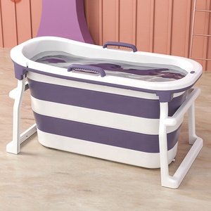 Vasca <span class=keywords><strong>da</strong></span> <span class=keywords><strong>Bagno</strong></span> Portatile Pieghevole <span class=keywords><strong>da</strong></span> 125 CM per Adulti e Bambini con Doppio Scarico - Product Image 6