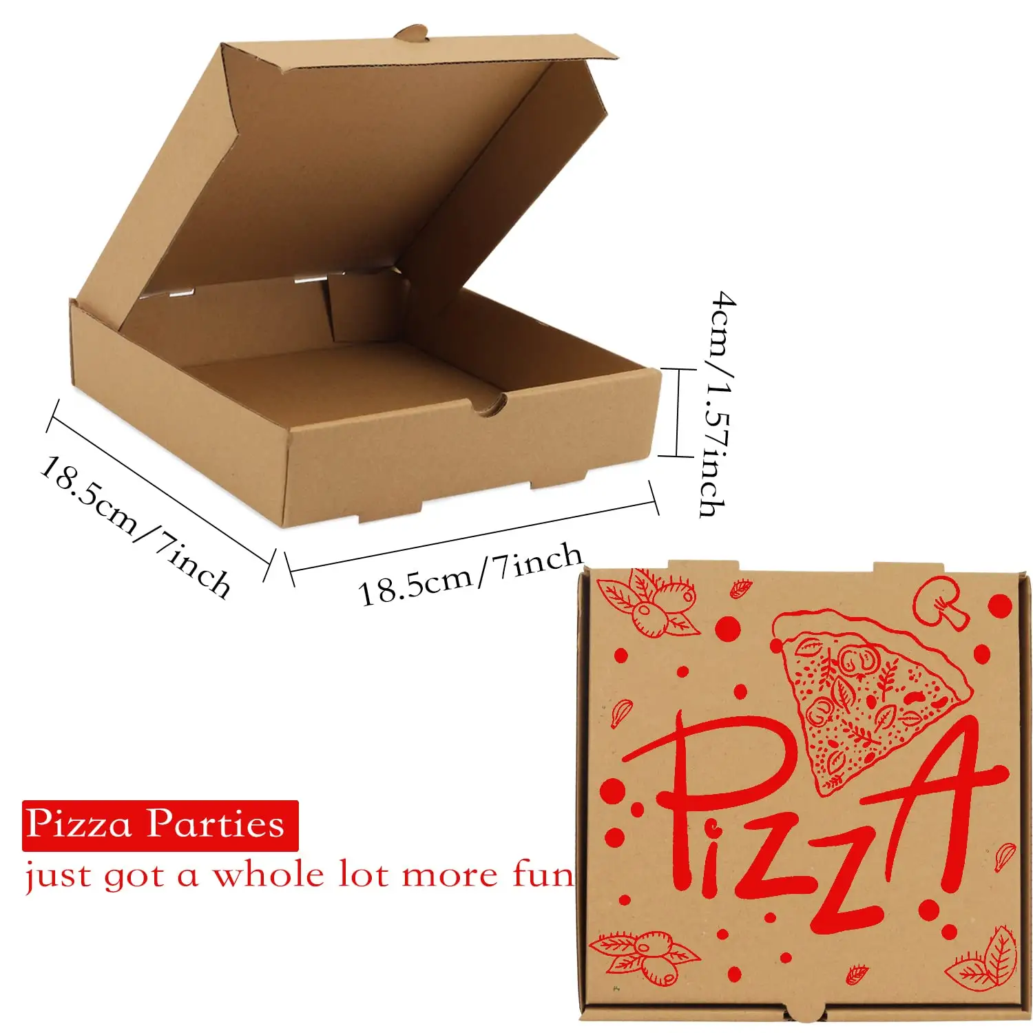 Pizza en gros personnalisé carton ondulé impression emballage à emporter boîte à pizza en papier 13 pouces pour la nourriture et la pizza