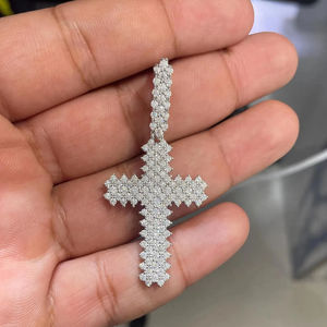 High Quality Moissanite <b>Cross</b> Pendant Iced Pass Diamond Testers Classic <b>Cross</b> <b>Necklace</b> Wholesale Price - Product Image 1