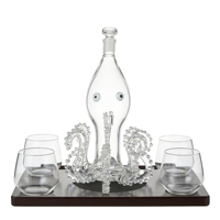 Ensemble de bouteilles en verre de luxe modernes et élégantes en forme de pieuvre, personnalisables, différentes tailles, 750 ml, 1 L, pour spiritueux, vodka, whisky, rhum