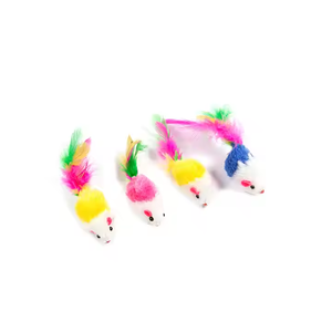 Juguete de gato de ratón de plumas clásico y realista con cola de colores Juguete simple y eficaz para atraer a <span class=keywords><strong>tu</strong></span> gato - Product Image 3