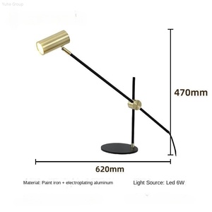 Lámpara de escritorio decorativa nórdica para sala de estar, dormitorio, luz de lujo, arte del hierro, cabecera de cristal, luz de ambiente - Product Image 6