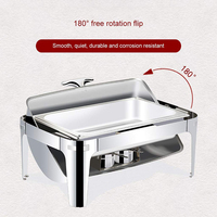 TIANXING 9L Calentador de Alimentos Hidráulico Blanco Dorado para Buffet, Plato de Mármol para Calentar Comida, Ideal para Grandes Eventos
