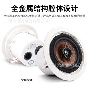 Haut-parleur de plafond Shile, coaxial 8 pouces, 40W, stéréo encastré pour la maison et les conférences - Product Image 3