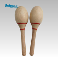 Beech Wood Maraca Orff Percussion Instrument Kids Interactive Shaker 20*5.7cm China for Kindergarten Wholesale