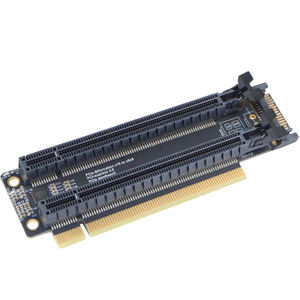 PCI-E 3.0 X16 1'den 2'ye Gen3 Genişletme Kartı Bölünmüş Kart PCIe-Bifurcation 16X'den X8x8'e Aralıklı Yuvalar CPU 4P / Sata Güç Kaynağı Portu - Product Image 4