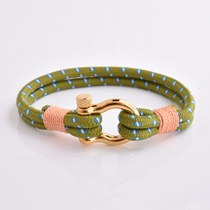 Nouvelles tendances mode hommes mode unisexe marin marin Nylon cire cordon manille bracelets porte-bonheur - Product Image 5