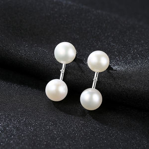 PAG & MAG ต่างหูมุกน้ำจืดคู่ขนาด7มม. น่ารักแบบเรียบง่ายพร้อมต่างหู S925สีเงินและคริสตัล CZ สำหรับเป็นของขวัญสำหรับสาวๆ - Product Image 5